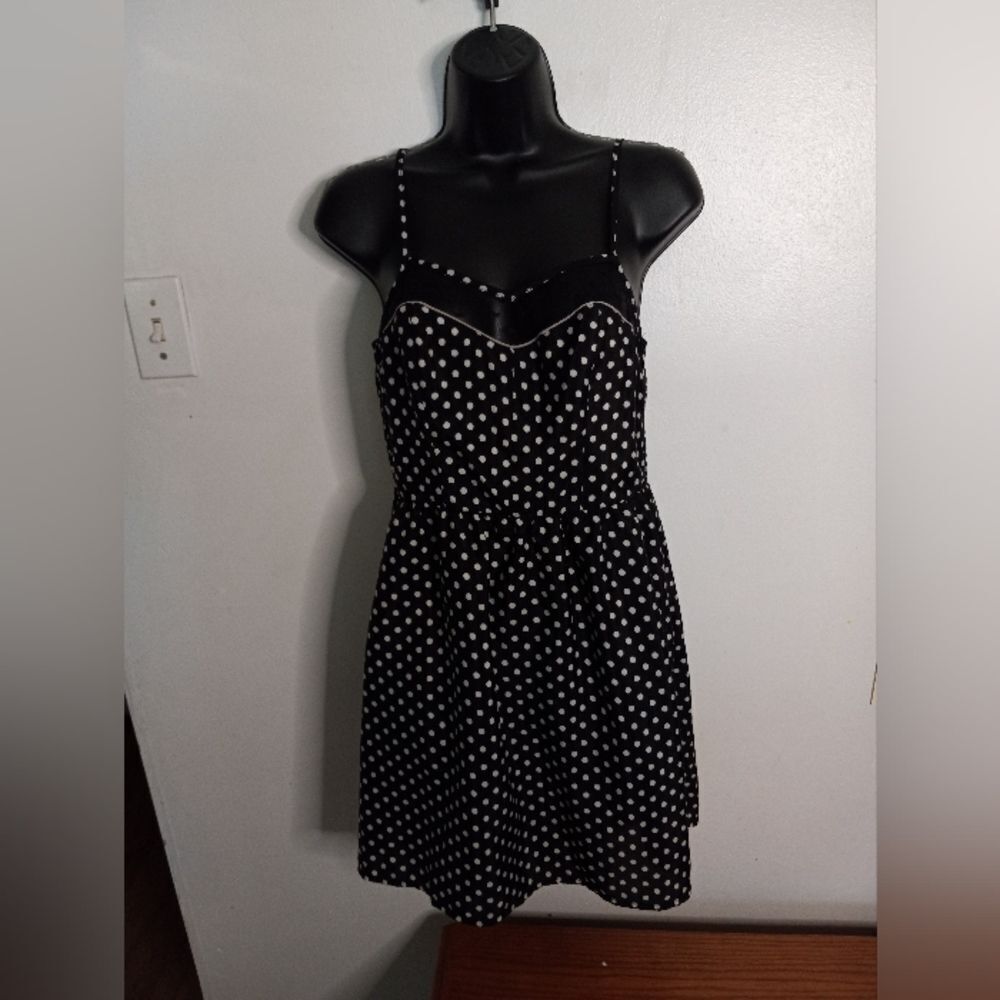 Xhilaration black and white polkadot dress